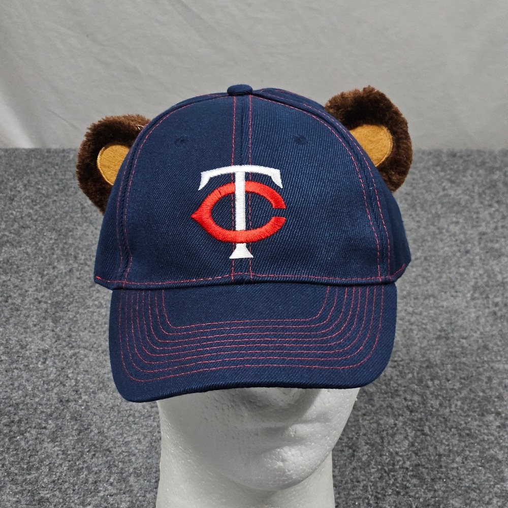 Minnesota Twins Baseball Cap TC Bear Ears Hat Navy Blue TC Logo MLB Hat Kidcore